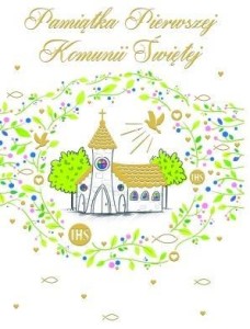 KARNET KOMUNIA Z KIESZONKĄ KOŚCIÓŁ