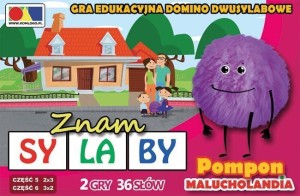 GRA DOMINO. ZNAM SYLABY. CZ. 5 I 6 - ZESTAW POMPON