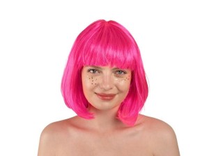PERUKA KLEOPATRA NEONOWY RÓŻ