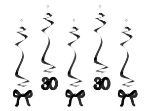 ŚWIDERKI 30 Z KOKARDKAMI CZARNE 50CM 5SZT