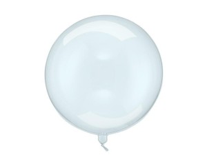 BALON KULA TRANSPARENTNY NIEBIESKI 40CM