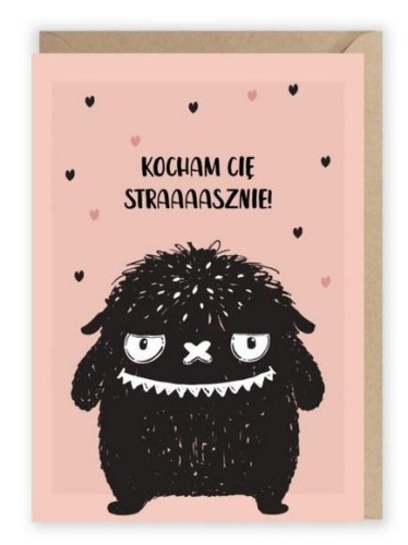 Kartka okolicznościowa Kocham Cię strasznie K027