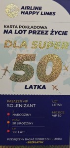 KARNET KARTA POKŁĄDOWA 50 URODZINY MĘSKIE