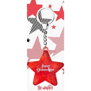 BRELOK GWIAZDKA SUPER DZIEWCZYNA, BE-HAPPY GIFTS