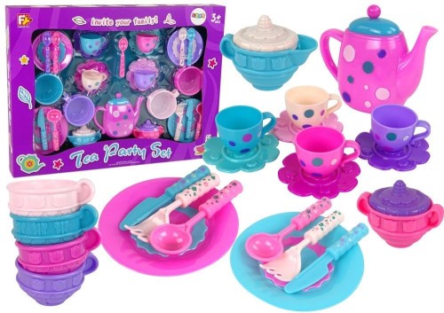 Zestaw do herbaty fioletowy, Leantoys