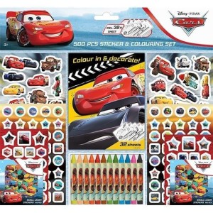 ZESTAW DO KOLOROWANIA I WYKLEJANIA CARS 500SZT