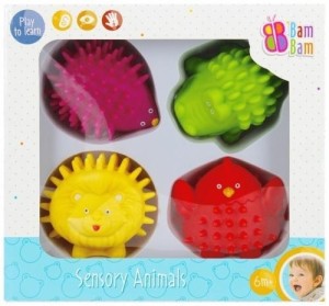 ZABAWKA SENSORYCZNA ZWIERZĘTA 4SZT, BAM BAM