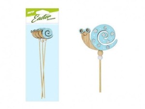 ŚLIMAK NA PATYKU KORONKA NIEBIESKI 28CM 3SZT