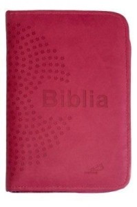BIBLIA Z KOLOROWĄ WKŁADKĄ (RÓŻOWA Z SUWAKIEM)