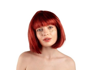 PERUKA KLEOPATRA TRUSKAWKOWY RÓŻ