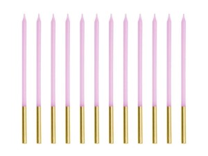 ŚWIECZKI URODZINOWE GŁADKIE FIOLETOWE 14CM 12SZT