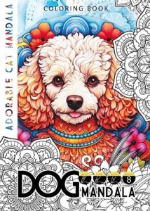 KOLOROWANKA A4 8 OBRAZKÓW DOG MANDALA PSY