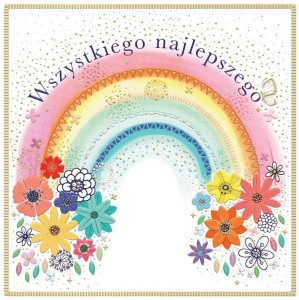 KARNET KW URODZINY - TĘCZA Z KWIATAMI