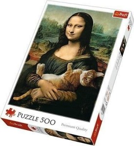 PUZZLE 500 MONA LISA I KOT MRUCZEK TREFL, TREFL