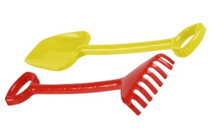 GRABKI + ŁOPATKA DUŻA FIOLETOWO RÓŻOWE, BĄCZEK