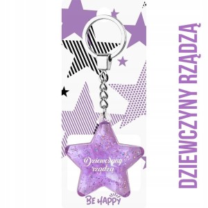 BRELOK GWIAZDKA DZIEWCZYNY RZĄDZĄ, BE-HAPPY GIFTS
