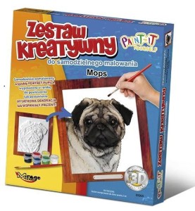 WYPUKŁA MALOWANKA PSY - MOPS, MIRAGE HOBBY