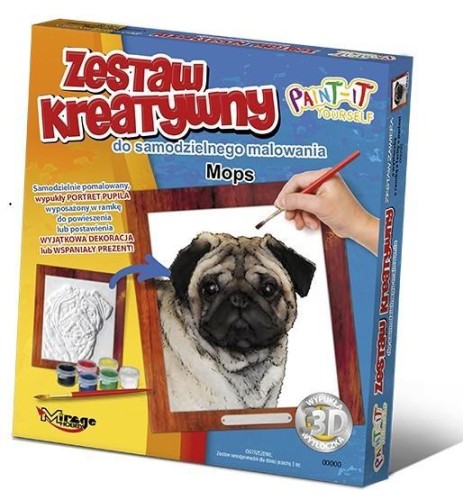 Wypukła malowanka Psy - Mops, Mirage Hobby