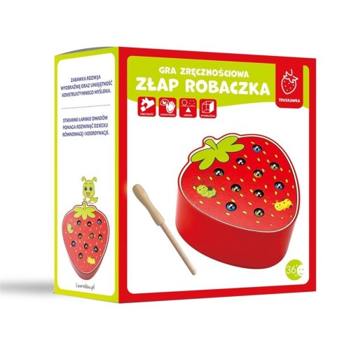 Gra drewniana - złap robaczka Truskawka, LearnHow