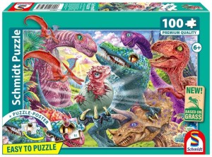 PUZZLE PQ 100 DUŻE PRZYGODY MAŁYCH DINOZAURÓW G3