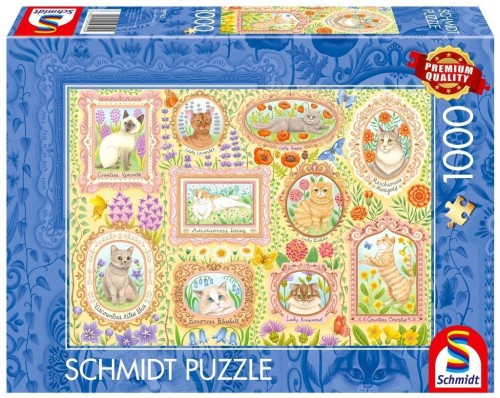 Puzzle PQ 1000 Portrety kociej socjety G3, Schmidt