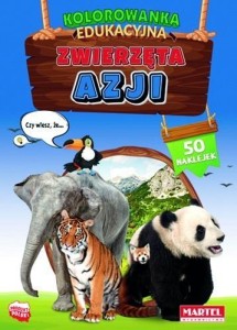 ZWIERZĘTA AZJI Z NAKLEJKAMI. KOLOROWANKA EDU