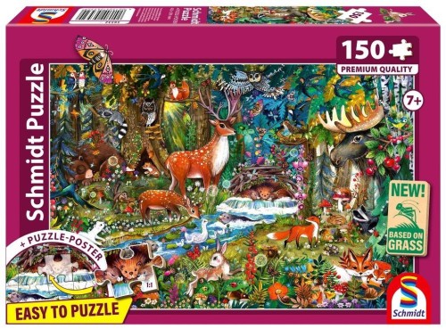 Puzzle PQ 150 Zwierzęta w lesie G3, Schmidt