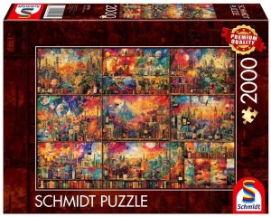 PUZZLE PQ 2000 PODRÓŻE Z KSIĄŻKĄ I WINEM G3