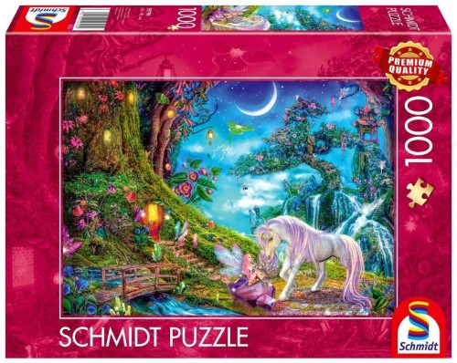 Puzzle PQ 1000 Jednorożec i wróżka, Schmidt