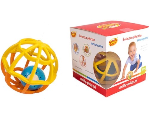 Grzechotka miękka piłka pomarańczowa, Smily Play