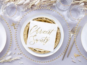 SERWETKI CHRZEST ŚWIĘTY BIAŁE 33X33CM 20SZT