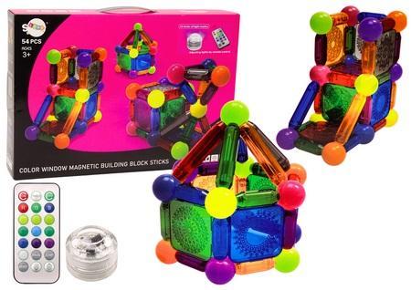 Klocki magnetyczne z podświetleniem 54el, Leantoys
