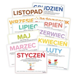 PLANSZE EDUKACYJNE A5 - MIESIĄCE 12 KART