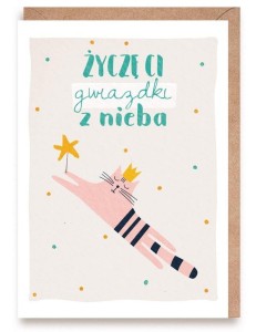 KARTKA URODZINOWA GWIAZDKA Z NIEBA, EKO KOPERTA
