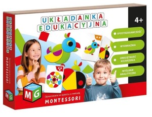 MONTESSORI UKŁADANKA EDUKACYJNA PAPUGA, MULTIGRA