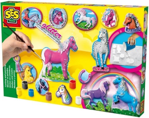 Odlewy gipsowe - Bajkowe Konie z brokatem, SES NL